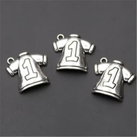 wkoud 6pcs silver color goalkeepers 1 shirt glamour alloy pendants for necklace bracelets diy metal jewelry handmade a951