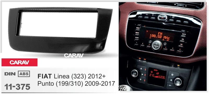 Двойной Din фасции для FIAT Punto 199/310 Linea(323) Радио DVD стерео панель тире Монтажная Установка отделка CARAV 11-375
