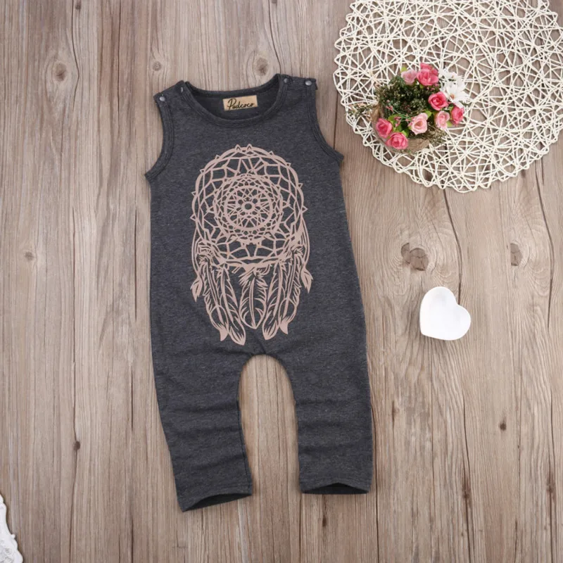 FOCUSNORM new summer baby girls overall sleeveless grey jumpsuits kids infantil bebes infant overalls clothing | Мать и ребенок