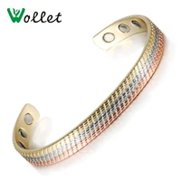 pure copper magnetic bangle bracelet for men women open cuff multi color anti arthritis rheumatism pain relief