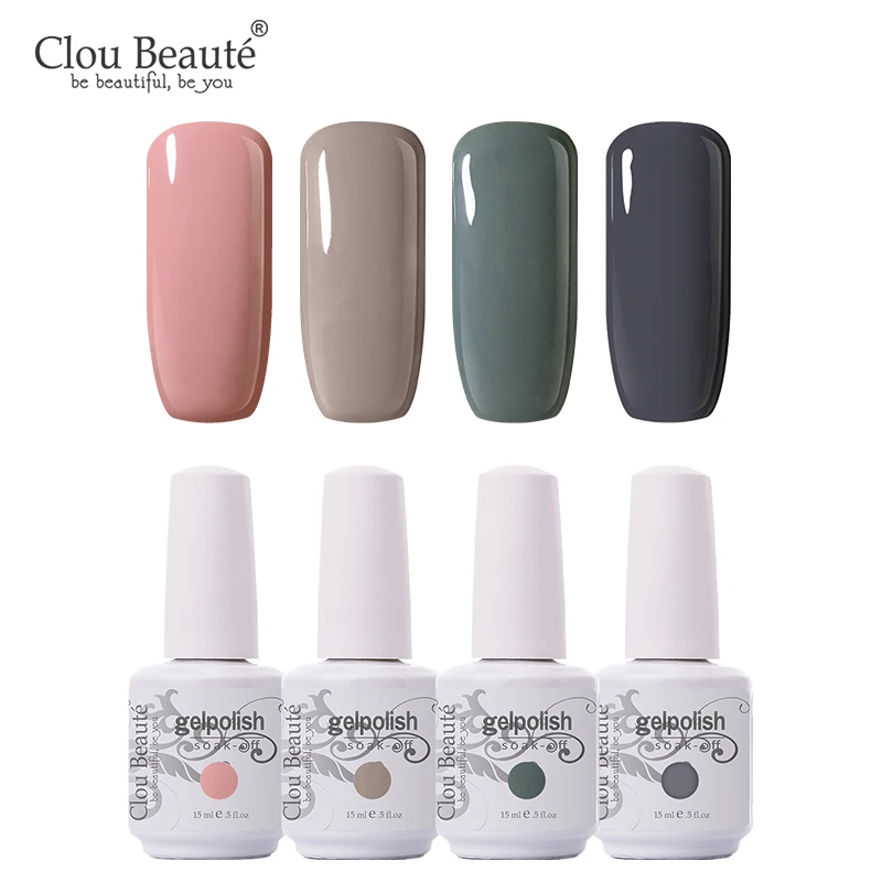 15MLZH09 Clou Beaute Гель-лак для ногтей 15 мл, грунтовка для ногтей, гель-основа и верхнее покрытие, УФ светодиодный Полупостоянный лак, Гель-лак, замочить от белого - Цвет: 15MLZH09