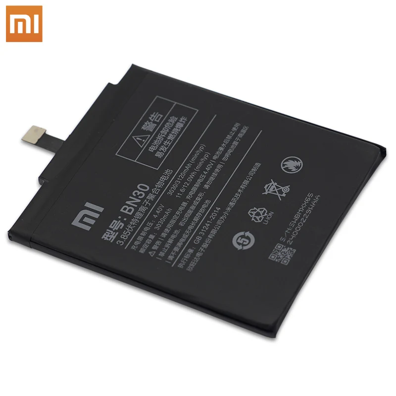 Xiao Mi Оригинальный аккумулятор для телефона Xiaomi Redmi 4A BN30 3120 мАч Redrice Hongmi Bateria