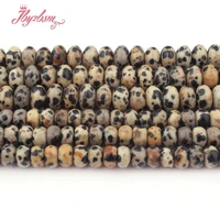 3x6 4x8mm smooth faceted dalmatian jaspers stone rondelle spacer loose beads for diy bracelet jewelry making 15free shipping