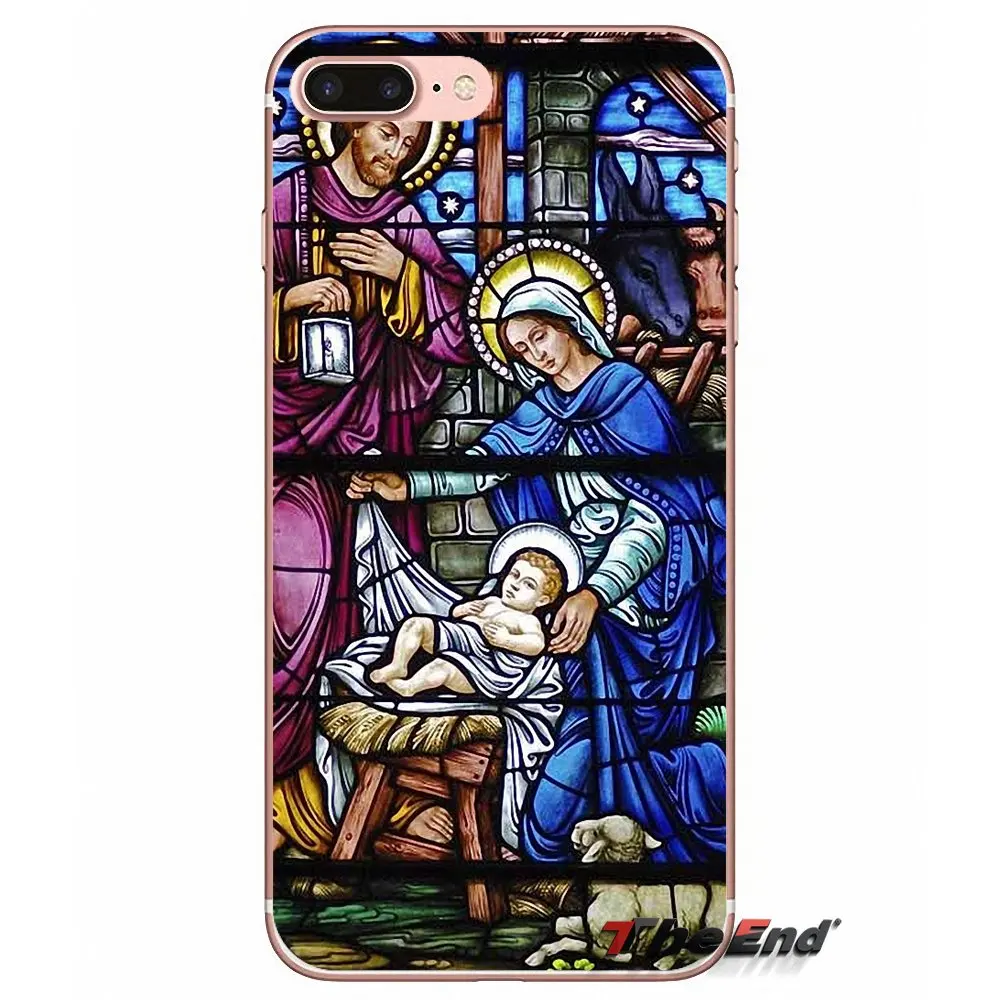 Jesus chapel религиозный витражный чехол для iPhone X 4 4S 5 5S 5C SE 6 6S 7 8 Plus Samsung Galaxy J1 J3 J5 J7 A3 A5 2016