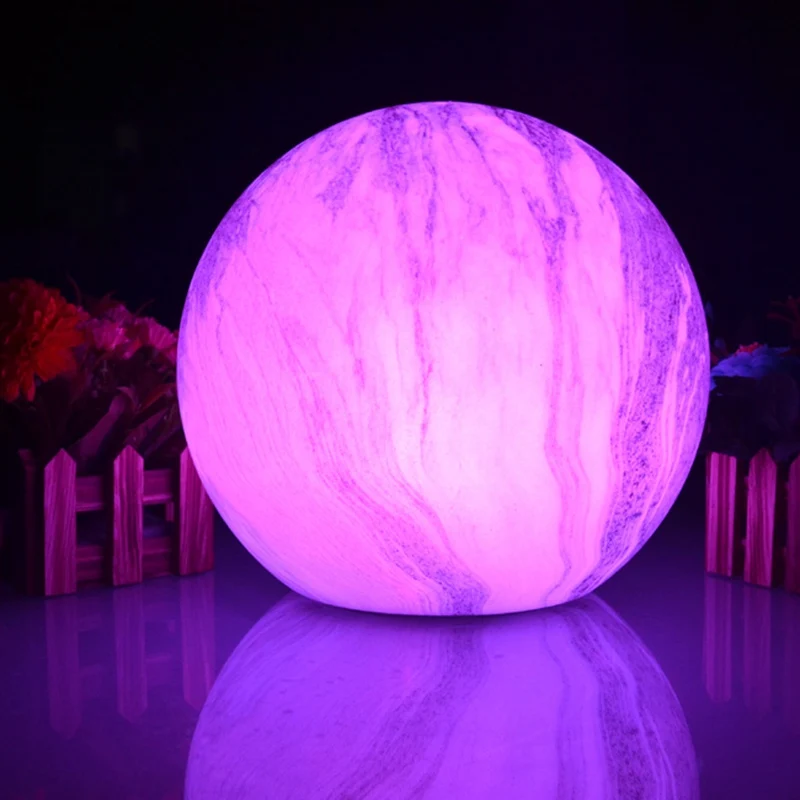 

D25cm Bar/Home/Office Furniture Waterproof LED Multi Color Change Globle Wireless Light Glowing Mars Ball Free Shipping 1pc