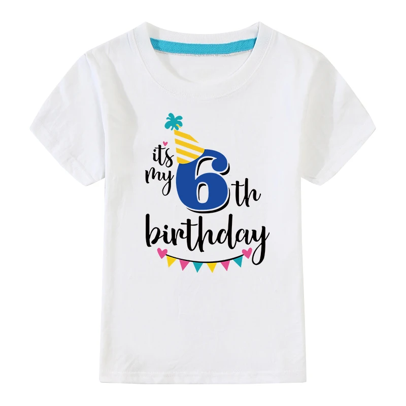 White-06 Boys Birthday Shirts 4 Years Summer Cotton T Shirt For Boys Kids Fashion Kids Clothes Cotton Children Clothes Kids White Shirt - Color: White-06