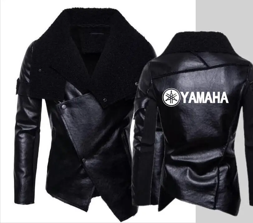 Новая модная Мужская Локомотив Yamaha кожаная куртка Личность нерегулярные панк