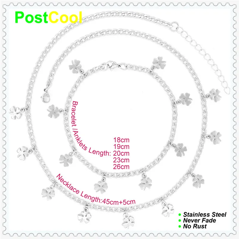 Модные Ювелирные наборы в стиле клевера ожерелье/браслеты на ногу материал из