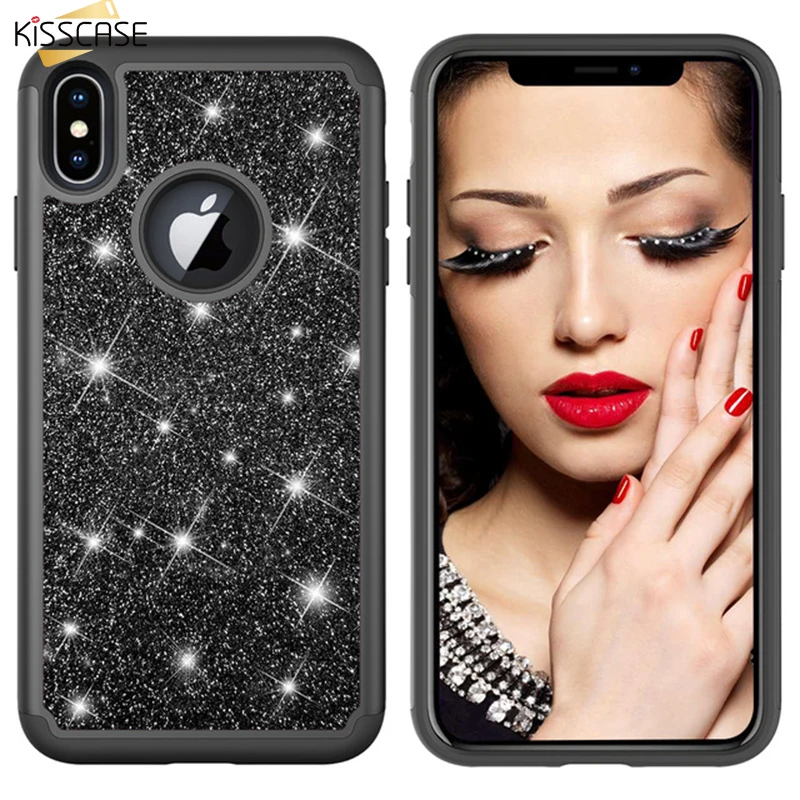 KISSCASE чехол со стразами и блестками для iPhone X XS MAX XR 7 8 Plus Мягкий блестящий 6 6S |