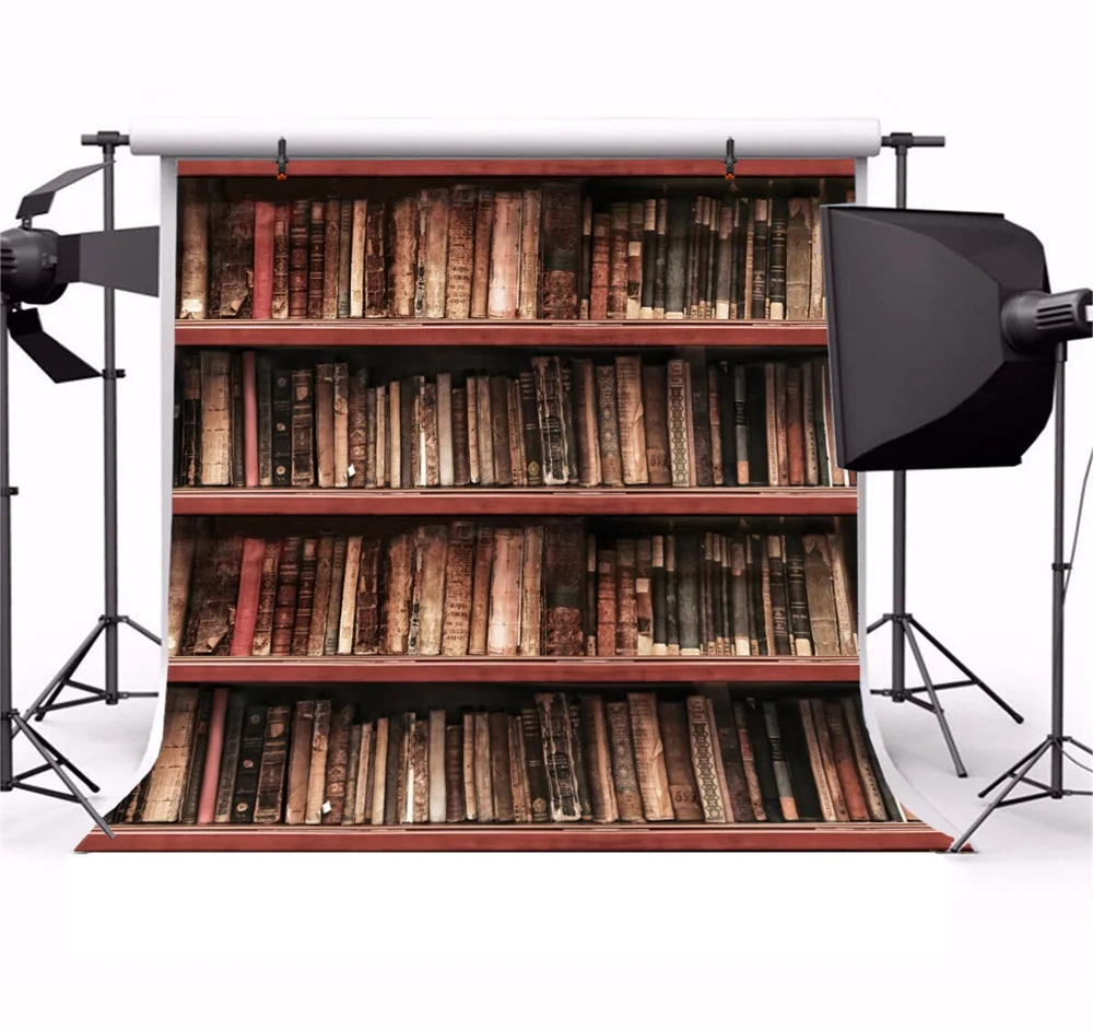 Laeacco старый винтажный книжная полка книги фотографии фоны индивидуальные