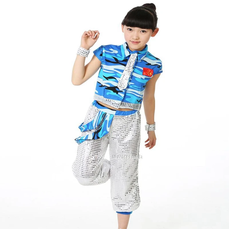 Детский танцевальный костюм с блестками танцевальная одежда в стиле хип хоп для