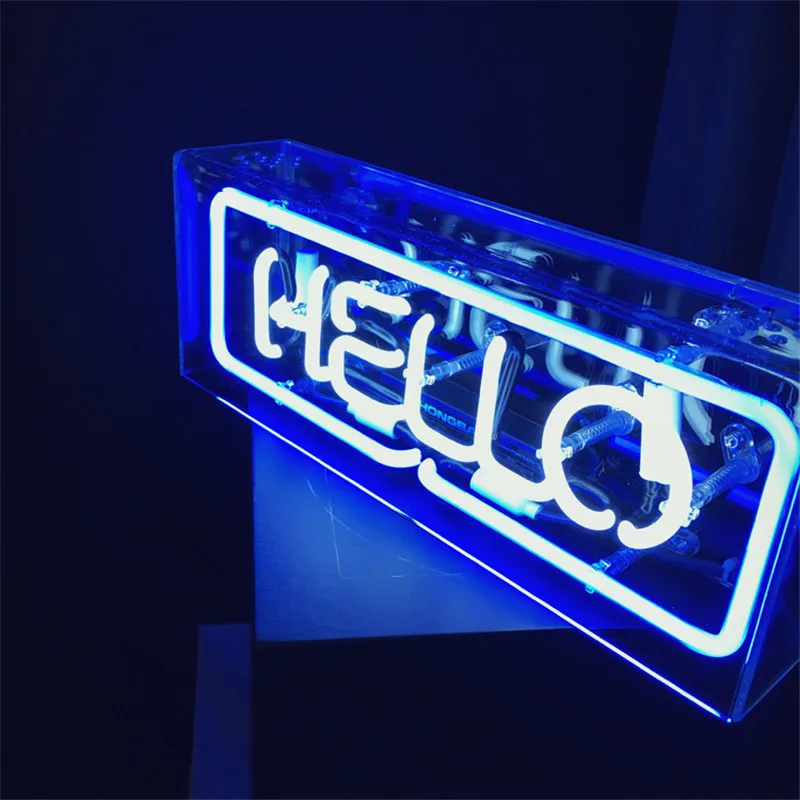 HELLO INS Hot YEAH Dream, Настоящая стеклянная трубка, неоновый ламповый светильник, знак таверны, пивной бар, паб, украшение, неоновая лампочка, лампа, доска, коммерческий светильник ing - Испускаемый цвет: HELLO