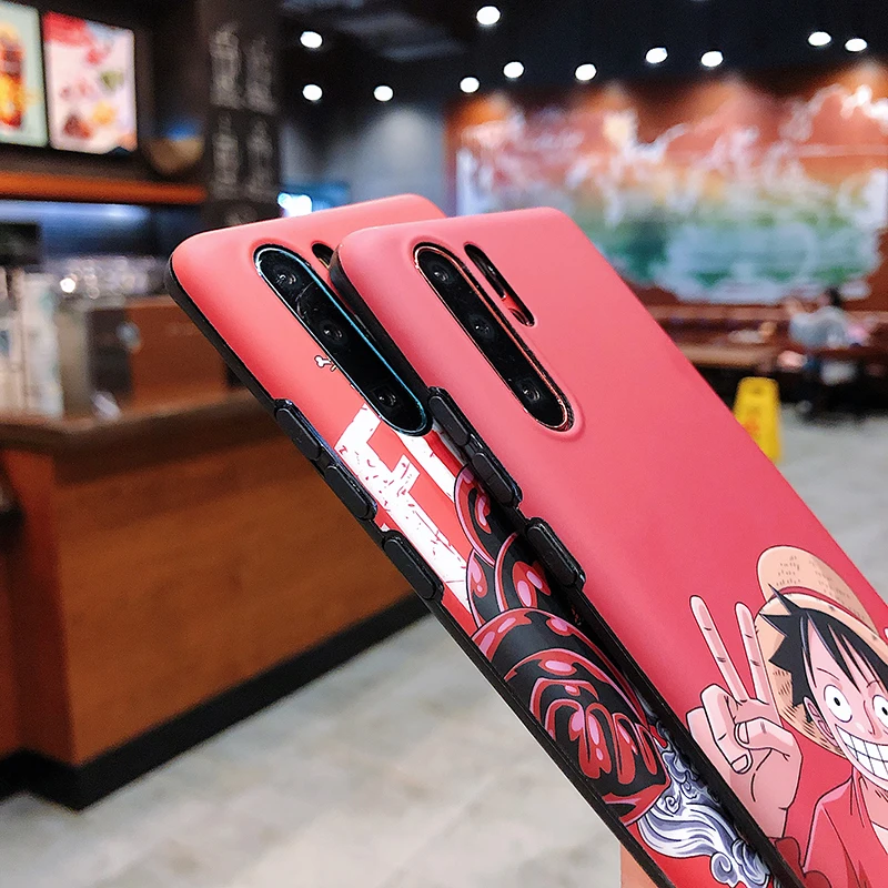 Cartoon Cases for Huawei P30 P20 Lite Mate20 Pro Luffy one piece frosted IMD hard cover for Honor 10 20 20Pro Nova 3 3i 4 5Pro