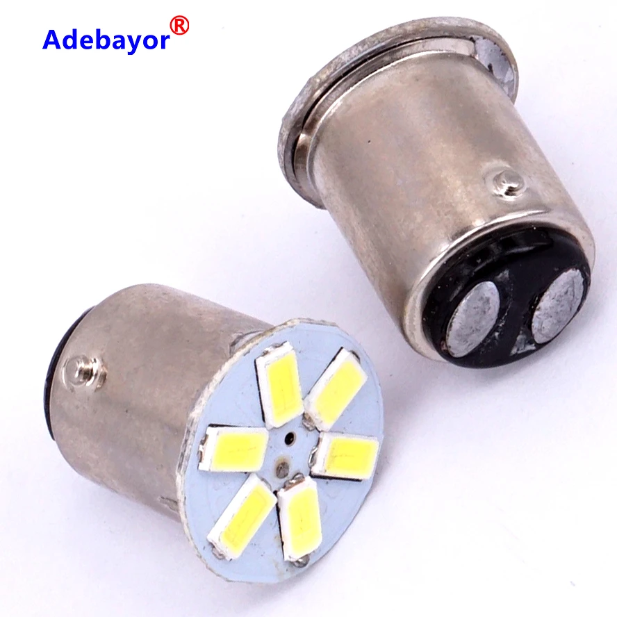 10X1157 baY15d P21/4 W 5630 SMD 6 светодиодный P21/5 Вт автомобильный боковой хвост стояночный тормоз двойной контакт лампочки лампы белого цвета