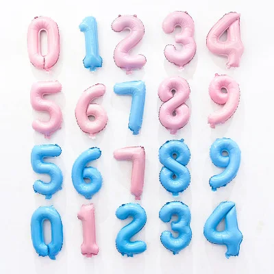 16 &quotвоздушные шары с цифрами розовые золотистые серебристые синие Globos украшения