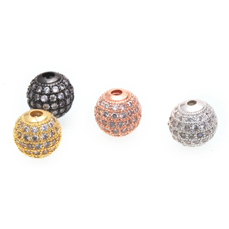 Женские и мужские круглые шарики Magic Fish 10 мм из латуни кубического циркония для