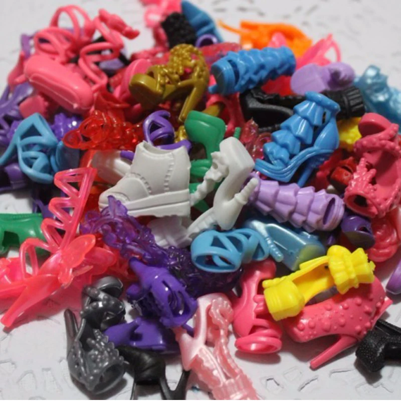 

500Pairs/Lot Wholesale Cheap Mini Doll Accessories Plastic Shoe Doll 1/6 Shoes