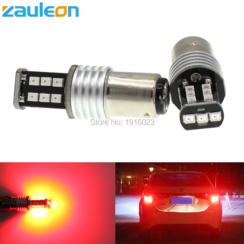 Zauleon 2шт 1157 BAY15D P21/5 Вт 15SMD 2835 Светодиодный красный белый желтый автомобильные