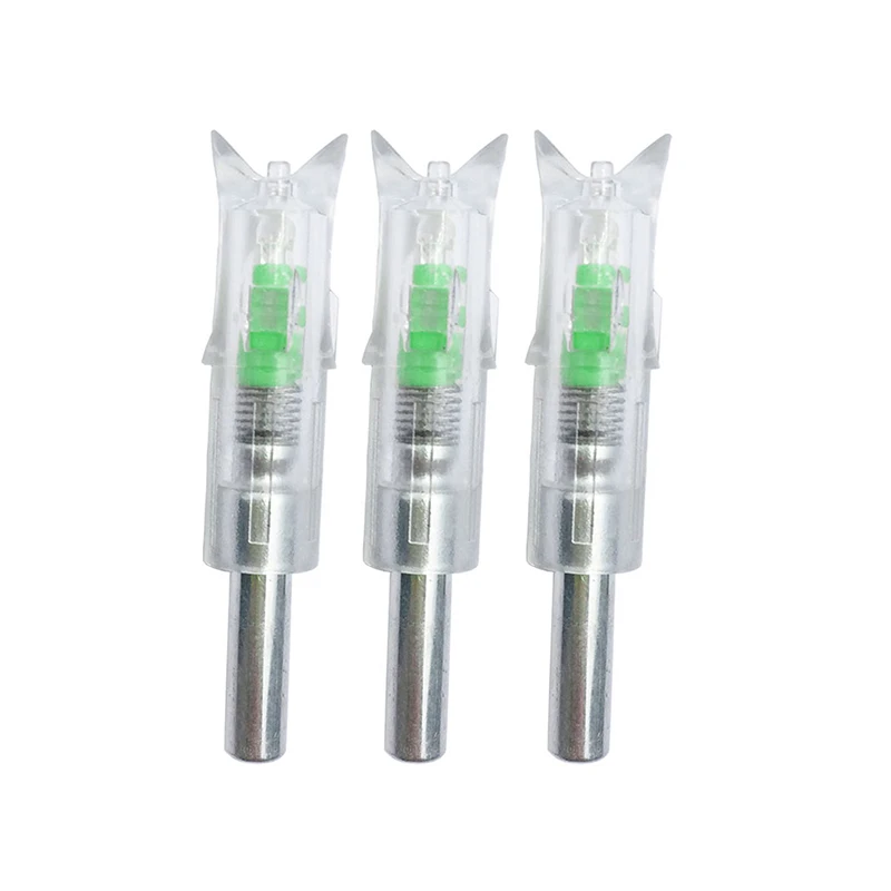3pcs green PANDARUS 3 Упаковка освещенная стрелка Nocks 7,6 мм для стрельбы из лука арбалет болт сменные стрелы Nocks для охоты стрельба практика стрелы - Цвет: 3pcs green