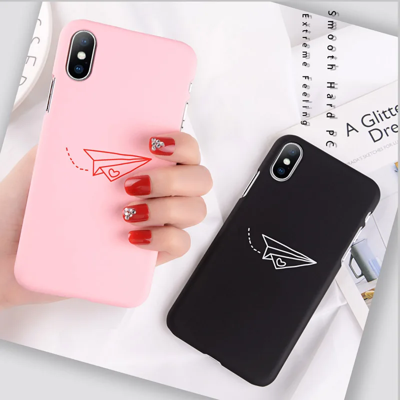 Lovebay чехол для iPhone X 8 7 Plus простая бумага плоскости узор Чехлы 6 S матовая жесткая