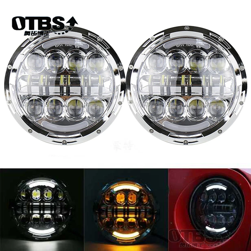 OTBS 7 &quotКруглый 80 Вт дальний и ближний свет светодиодный налобный фонарь ДХО фара