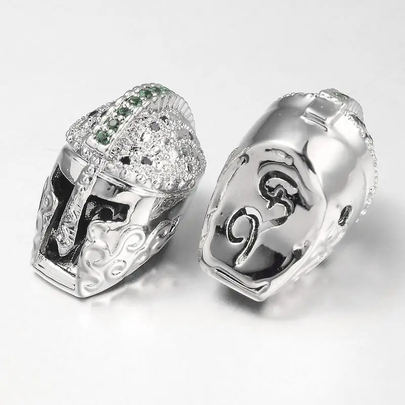 10 шт. рыцарский шлем латунь микро паве кубический цирконий бусины смешанные