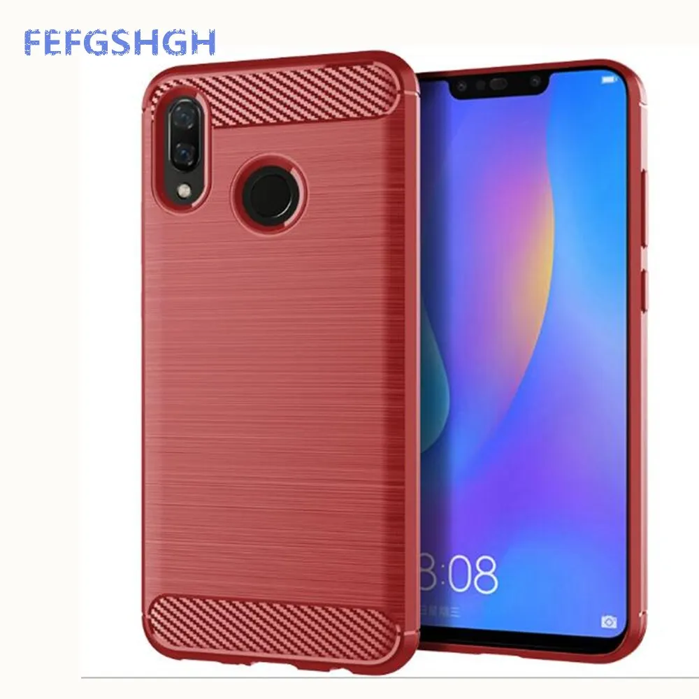 Чехол из углеродного волокна для Huawei Y9 2019 JKM-LX3 JKM-LX1 резиновый силиконовый чехол