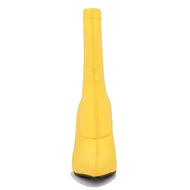 fashion new stiletto pointed elastic booties sexy Lycra catwalk women's boots large size 34-49 yards