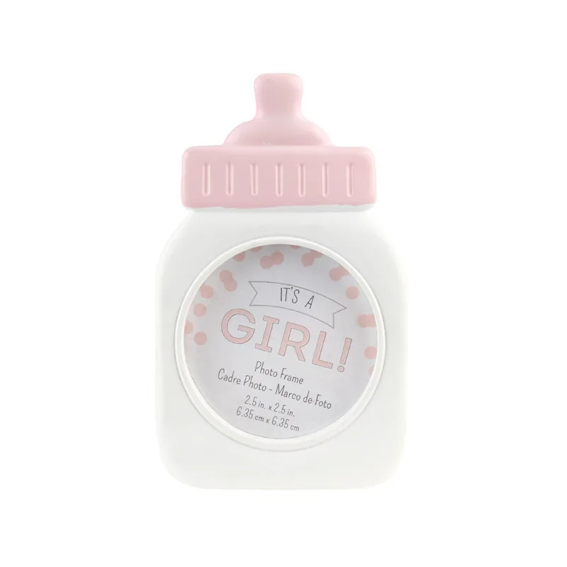 pink 10 шт. розового и синего цветов Детская соска бутылки держатель для фото Baby Shower подарок для гостя Пол раскрыть вечерние свадебные сувениры - Цвет: pink