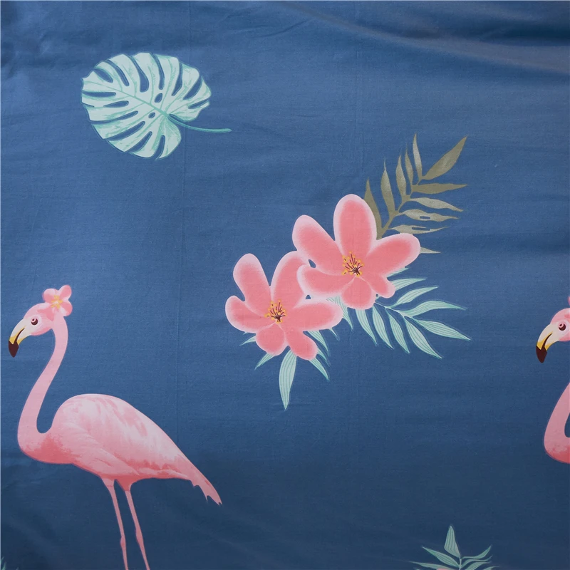 Monily Geometric Animal 4PCS Home Bedding Sets 100% Cotton Duvet Cover Flamingo Brightly Colors Bedclothes Bedsheet Pillowcases | Дом и сад