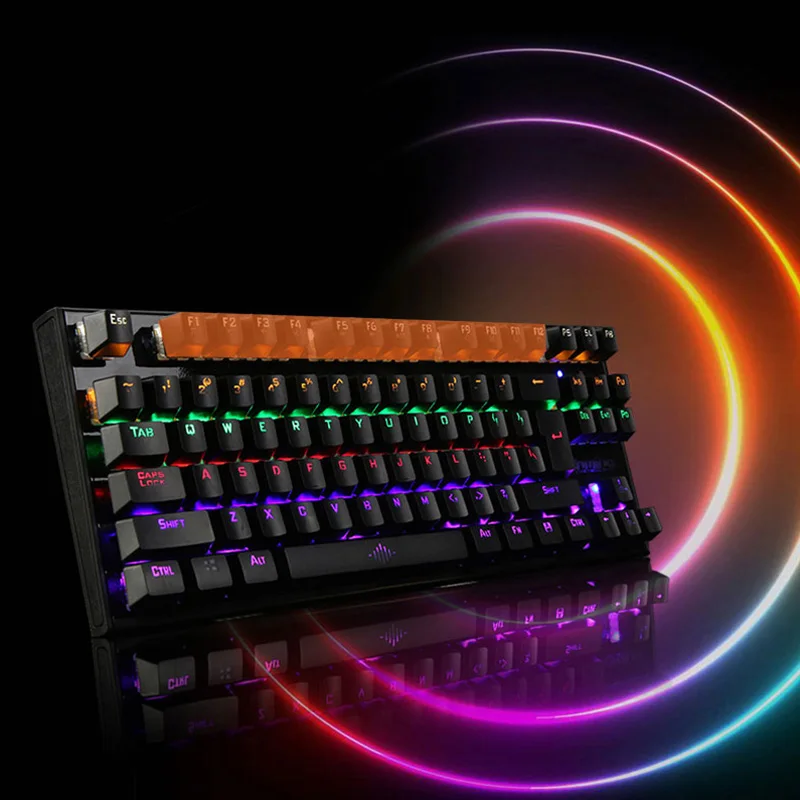 K28 игровая механическая клавиатура с подсветкой цветной светодиодный USB
