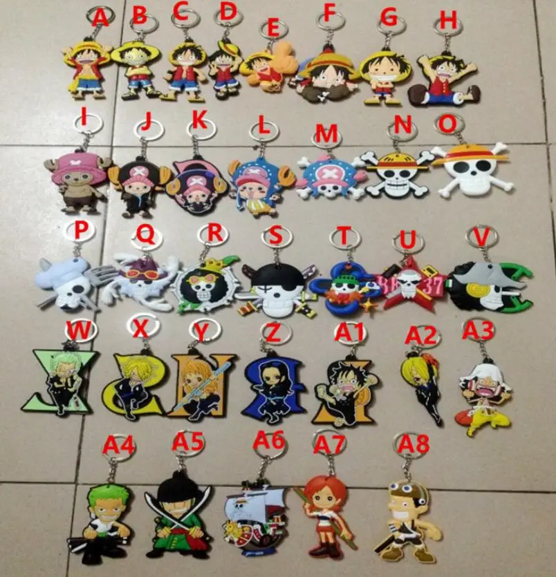 Цепочка для ключей Luffy Chopper Ace двусторонняя цепочка брелок ручной работы из ПВХ