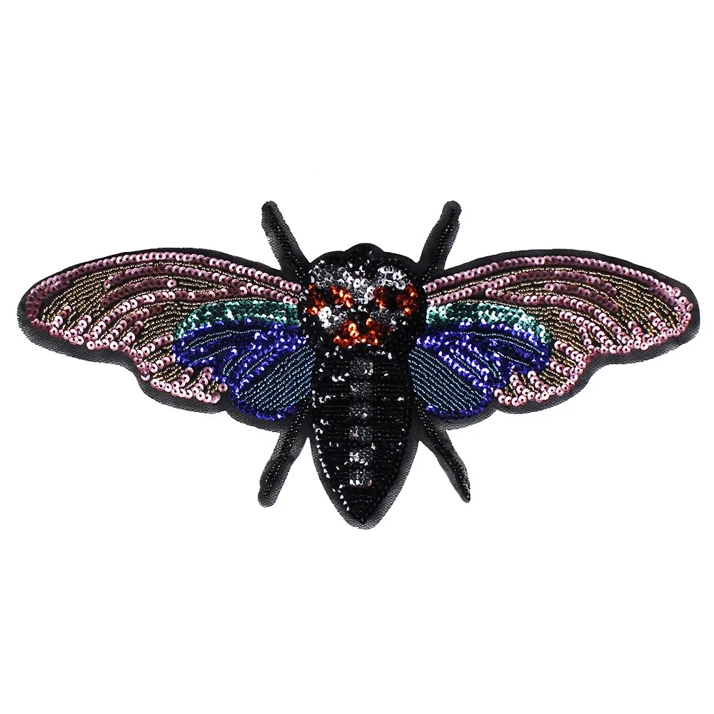 1 шт. разноцветная блестящая стрекоза|bee patch|sequined motifssequin applique |