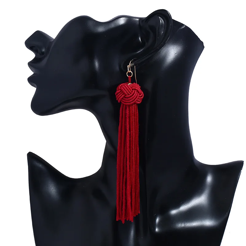 Welback Fashion Jewelry Gold Fish Hooks Ethnic Charm Earrings Female Cotton Long Line Tassels For Women | Украшения и аксессуары
