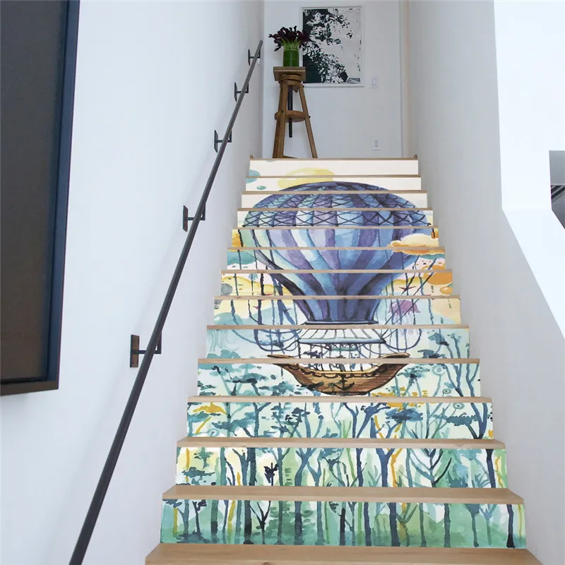 13 шт. Мультфильм своих шар лестница Наклейки для Домашний Декор 3D