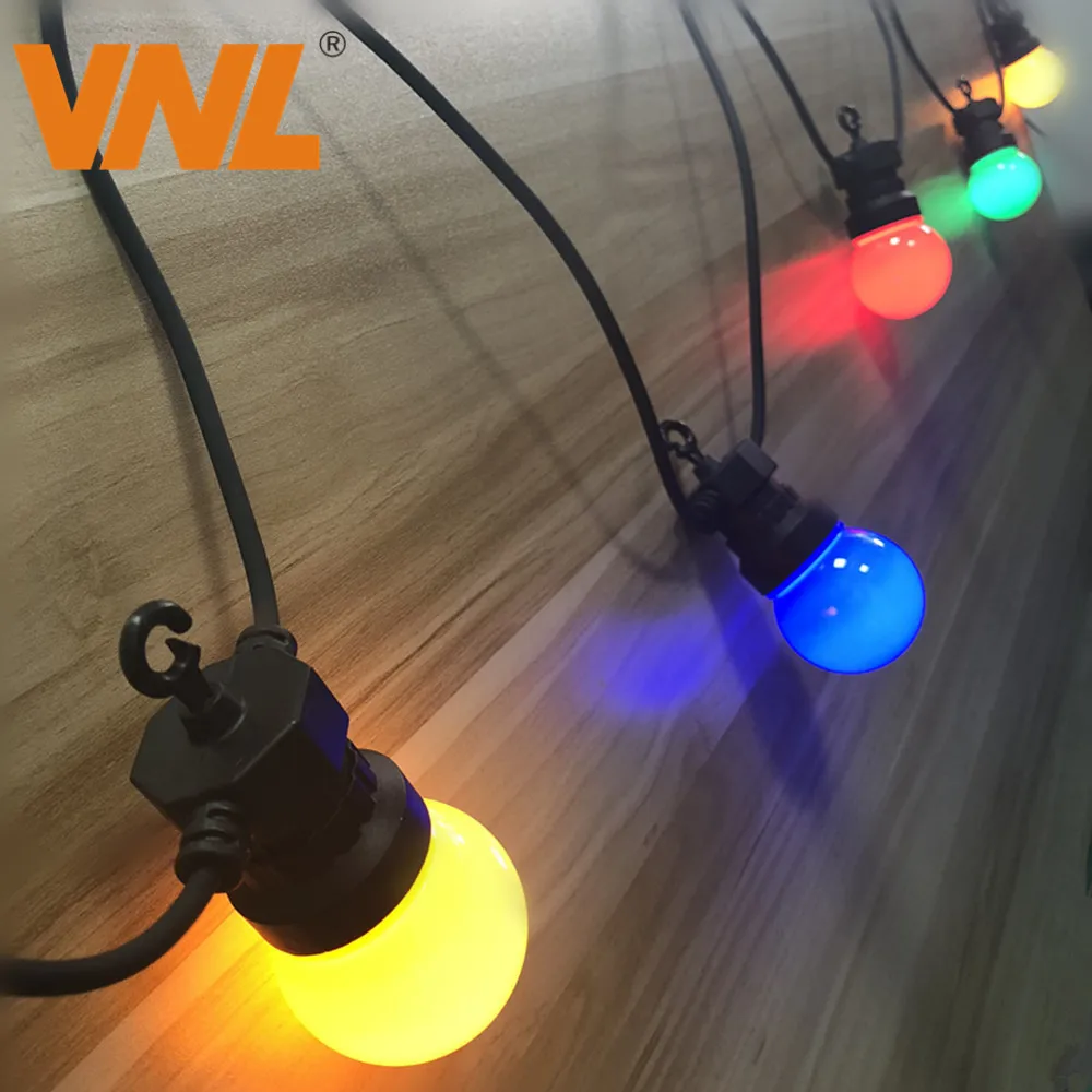 VNL IP65 LED Globe G50 многоцветная лампочка String, соединяемая наружная цветная гирлянда для свадьбы, рождевечерние