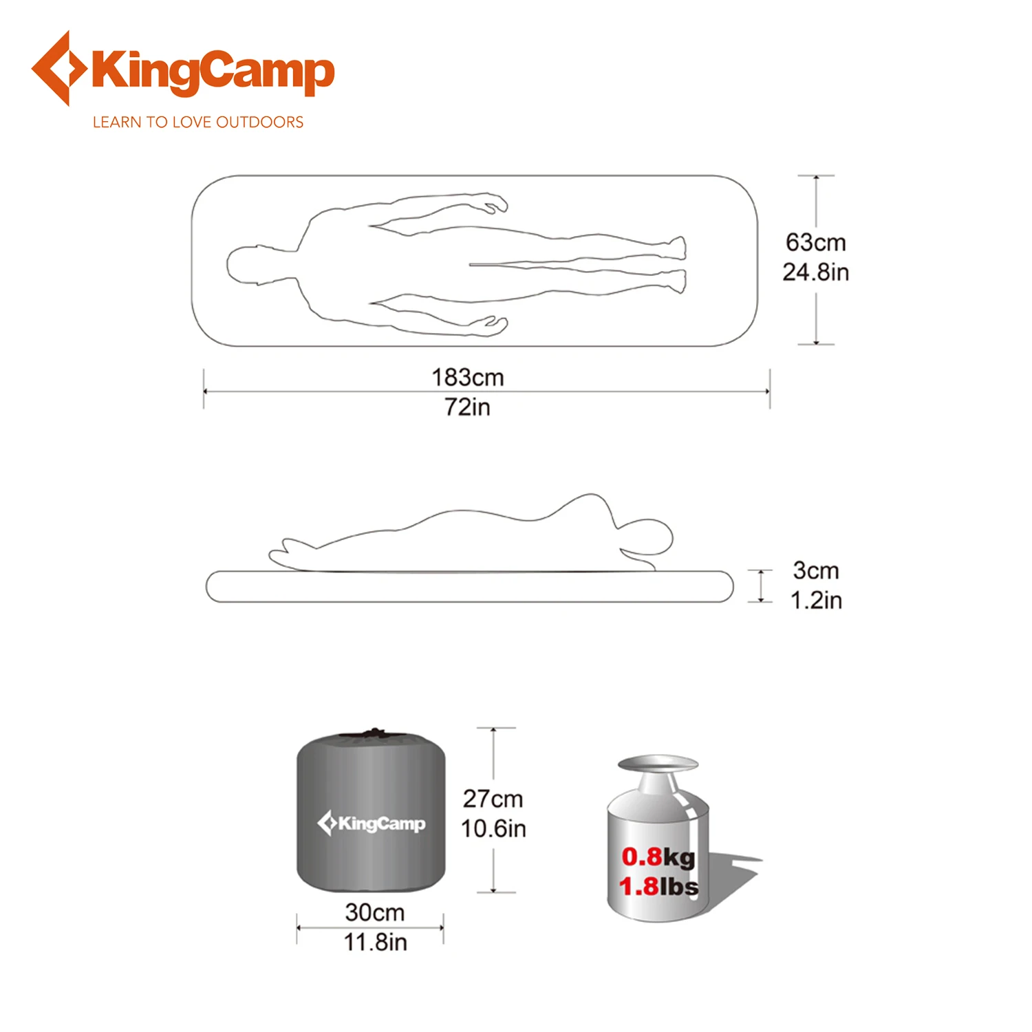 KingCamp Самонадувающийся Aair наматрасник влагостойкий Прочный Толстый походный
