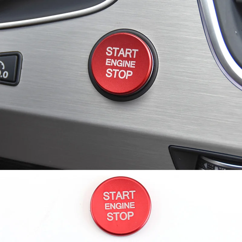 Red cover 1pc Запуска двигателя автомобиля Stop зажигания Крышка кнопки запуска для Audi A4 A7 4G8 Q5 8R B8 A5 8T A6 C7 ключа украшения кольцо авто аксессуары - Цвет: Red cover 1pc