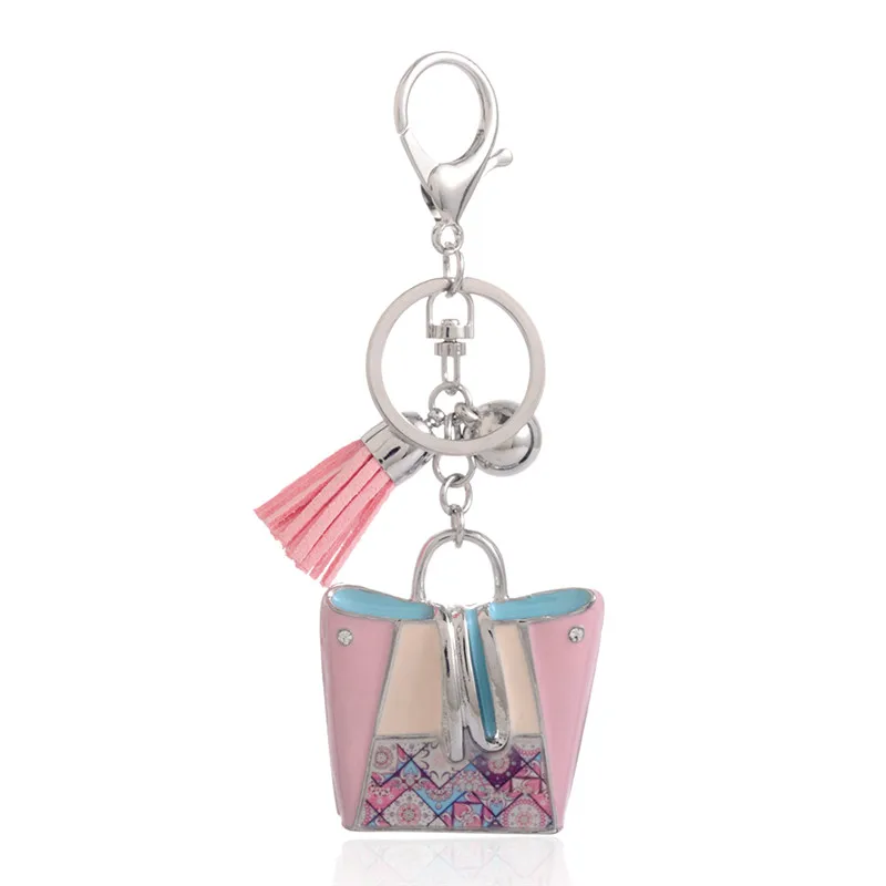 Новинка 2018 брелок из цинкового сплава Женская эмалированная сумка для ключей
