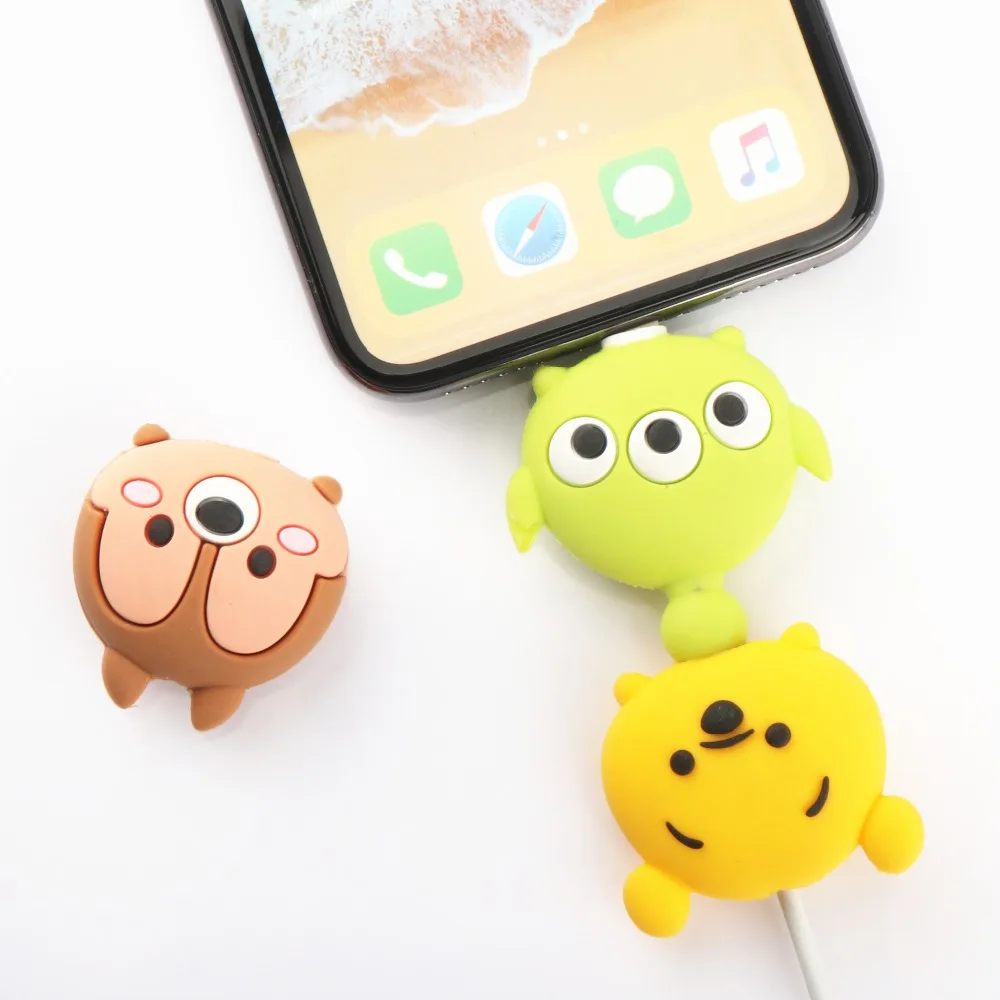 SIANCS для iphone Usb кабель мультфильм кукольный Органайзер Winder защита для кабеля "укус" милый Ститч Chager провод держатель для iphone кабель