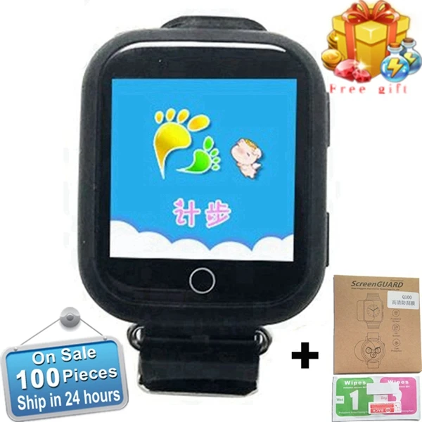 Black Оригинальные Q750 Q100 gps Детские умные часы SOS Вызов с 1,54 дюймов сенсорный экран расположение устройства трекер для детей безопасные умные часы - Цвет: Black