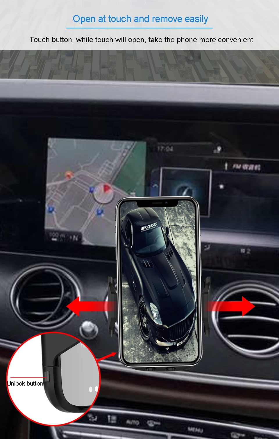 10 Вт QI Беспроводное Автомобильное зарядное устройство автоматический зажим вентиляционное отверстие держатель телефона для iPhone XS Max samsung S10 xiaomi max