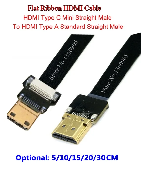 

5 см/10 см/15 см/20 см/30 см ультратонкий HDMI-кабель мини прямой штекер-стандартный прямой штекер плоский ленточный мягкий кабель FPV