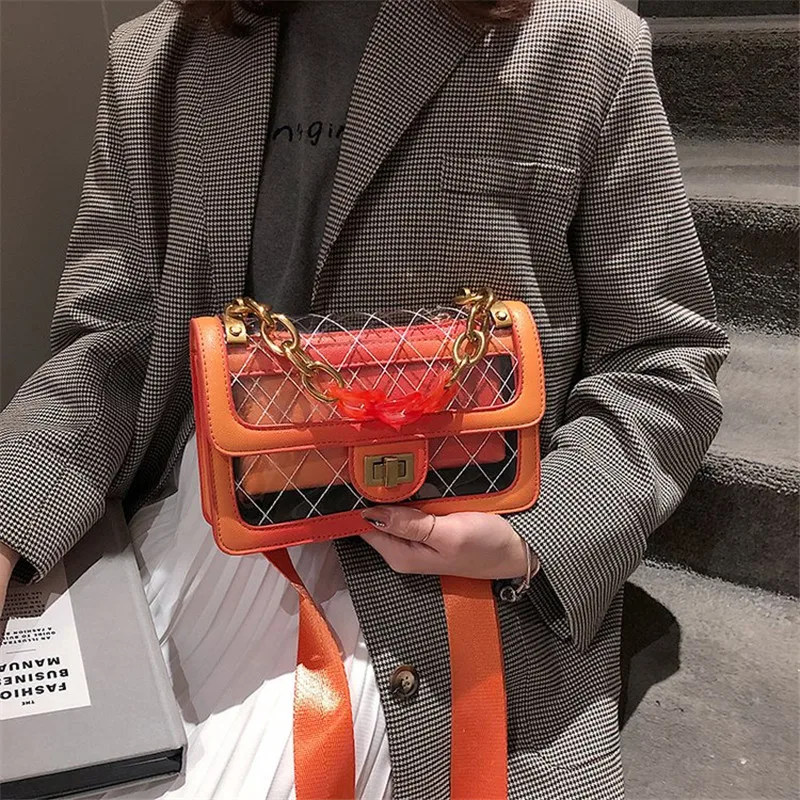 Новинка 2019 сумка мессенджер на плечо с ромбовидной клетчатой цепочкой