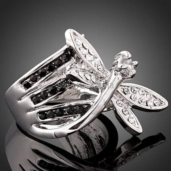 Женские кольца-стрекозы стразы из кубического циркония бесплатная доставка