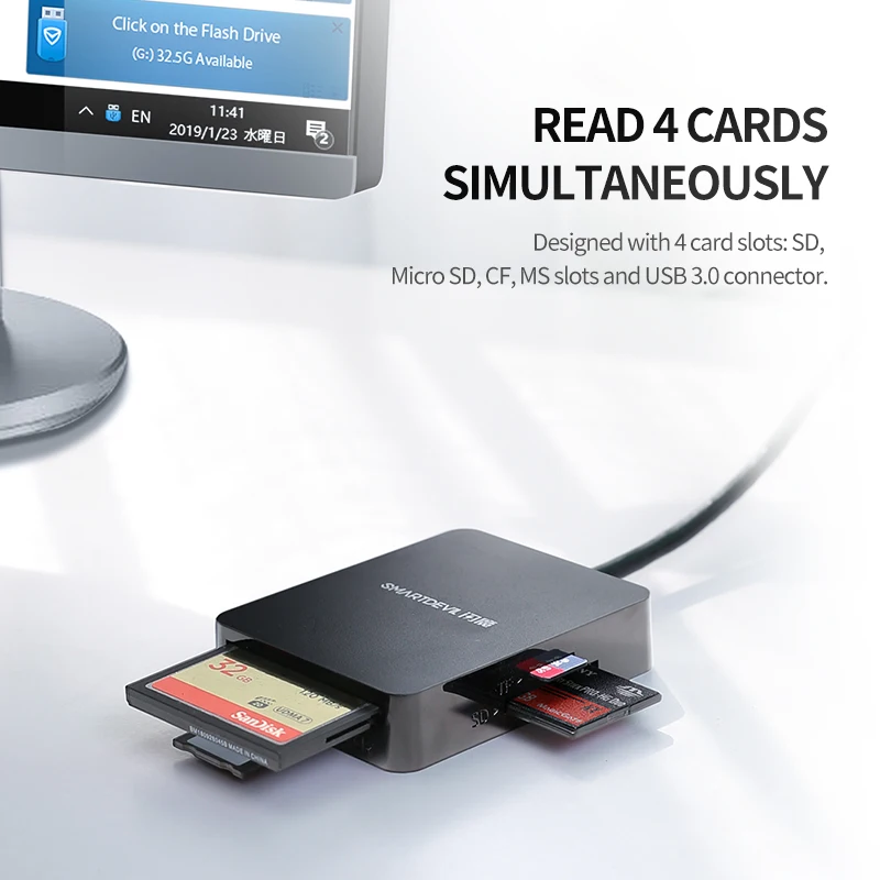Считыватель карт SmartDevil USB 3,0 все в одном SD UCB SD TF CF/ms Compact Flash смарт-карта памяти адаптер USB OTG SD кардридер