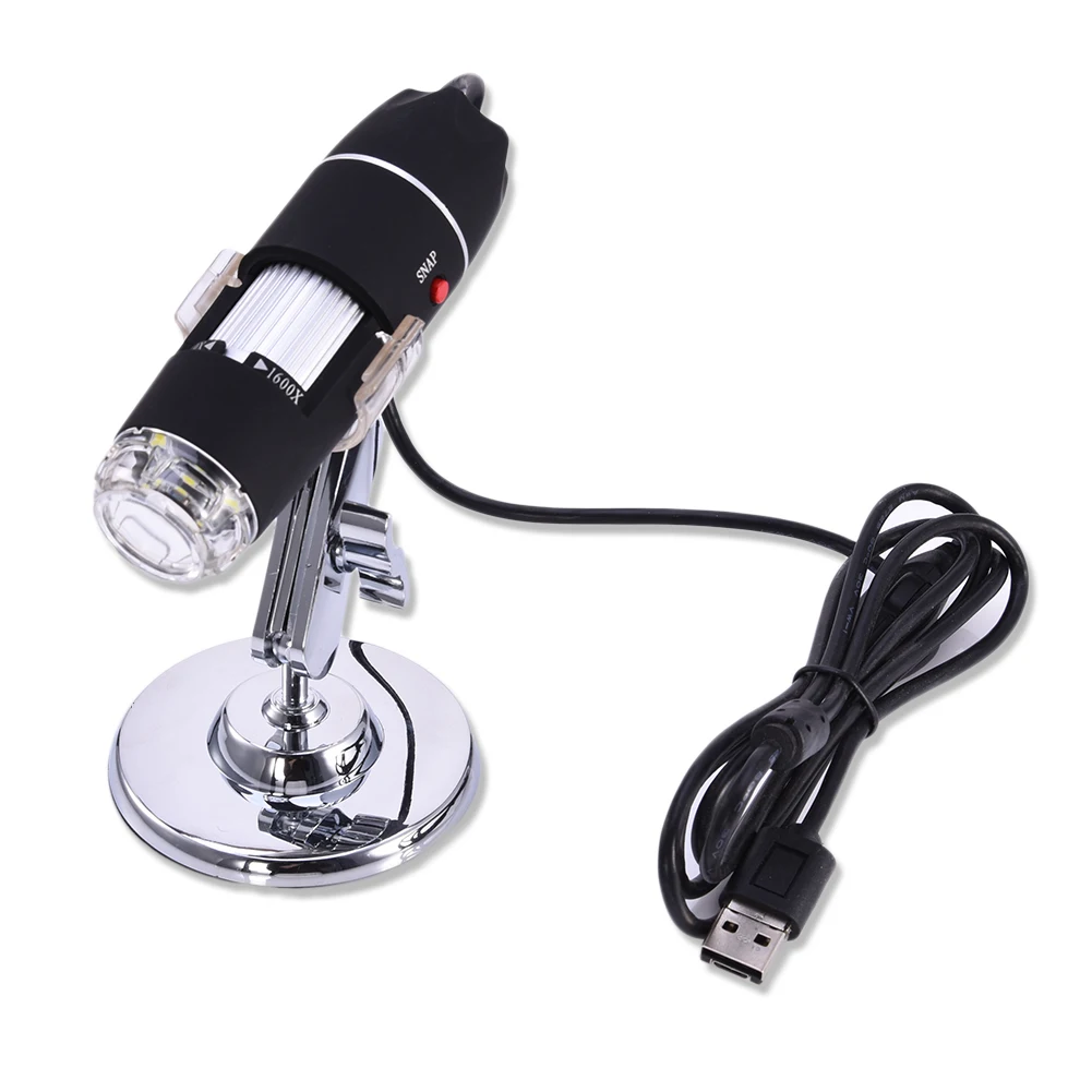 1600X 8 светодиодный USB цифровой черный электронный микроскоп эндоскоп очки лупа