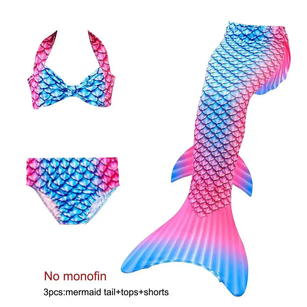 mermaid tails 4 Детские хвосты русалки для одежда заплыва Русалка Купальник костюм бикини комплект девочек легко добавить в монофин - Цвет: mermaid tails 4