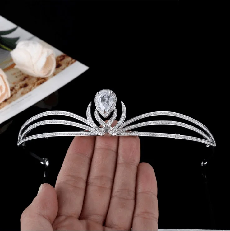 Топ Qualidade Nupcial Do Casamento da Dama De Honra Flor фианит Meninas branco chapeado zircon coroa | Украшения и