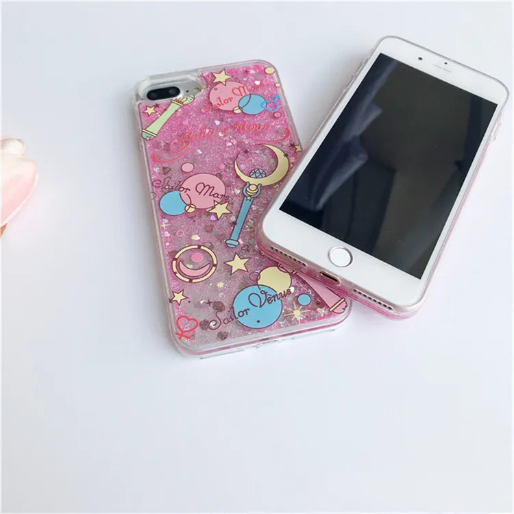 Чехол с принтом &quotСейлор Мун&quot для iPhone 7 Прозрачный блестящий чехол Plus телефона 8